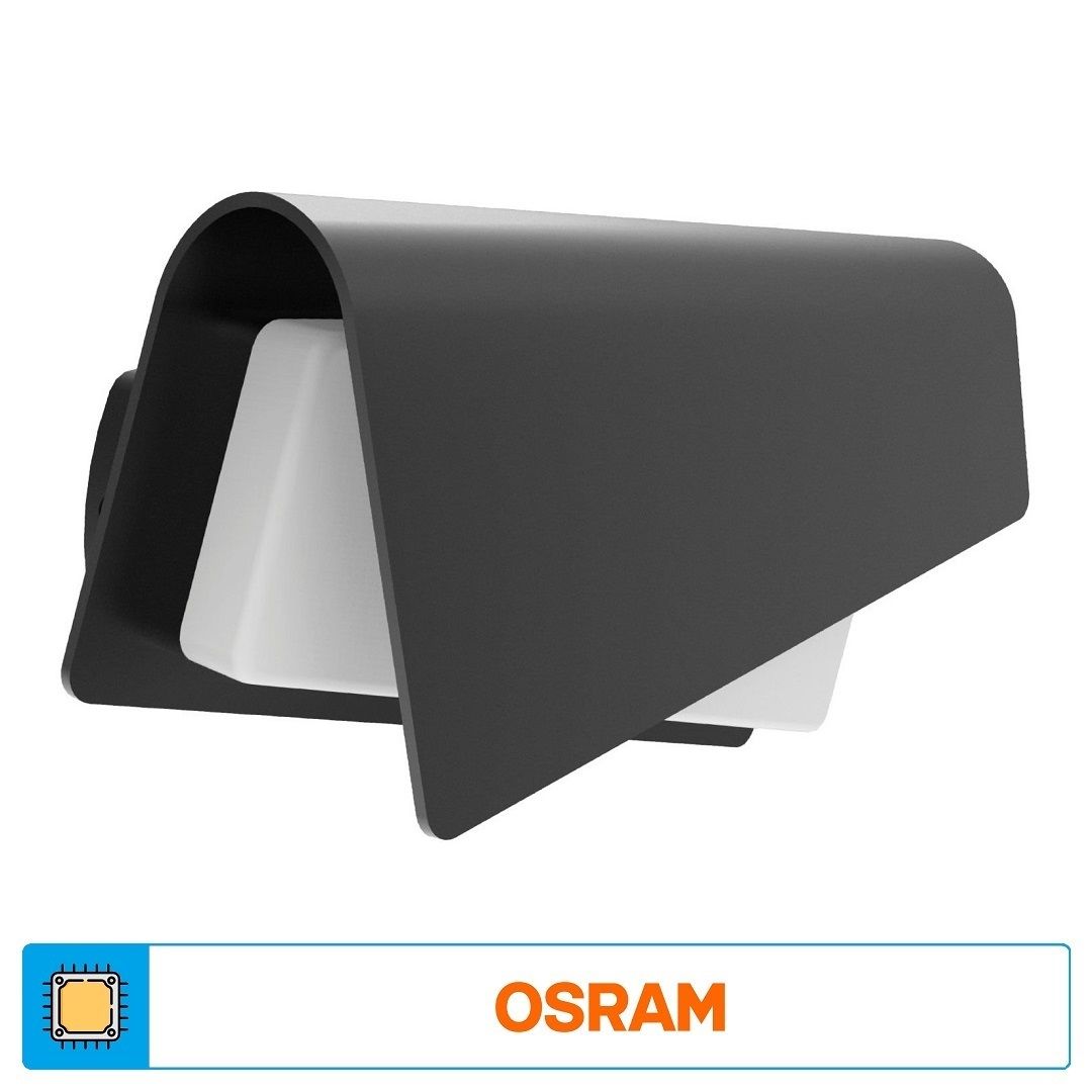 ACK AG40-01802 13 Watt Siyah Dış Mekan LED Aplik - OSRAM LED - Gün Işığı (3000K) - IP65 - Metal Gövde