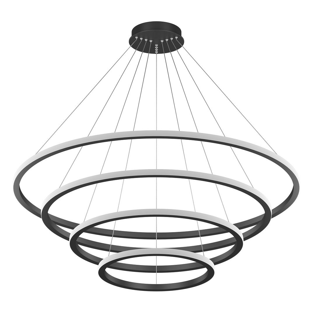 GOYA GY 8220 Siyah/Beyaz Kasa 140 Watt Dörtlü Halka Lineer Avize
