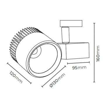 MOLLED MOL2035 Siyah/Beyaz Kasa 30 Watt LED Ray Spot (SAMSUNG/OSRAM LED & EAGLERISE/PHILIPS/LIFUD Driver)