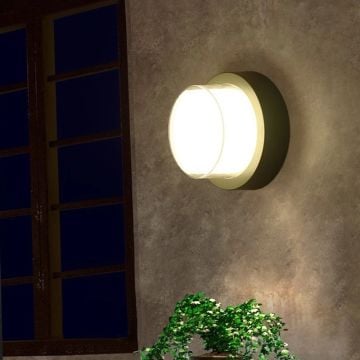 HOROZ 076-021-0012 SUGA 12 Watt Siyah Dış Mekan LED Aplik - Ilık Beyaz (4200K)