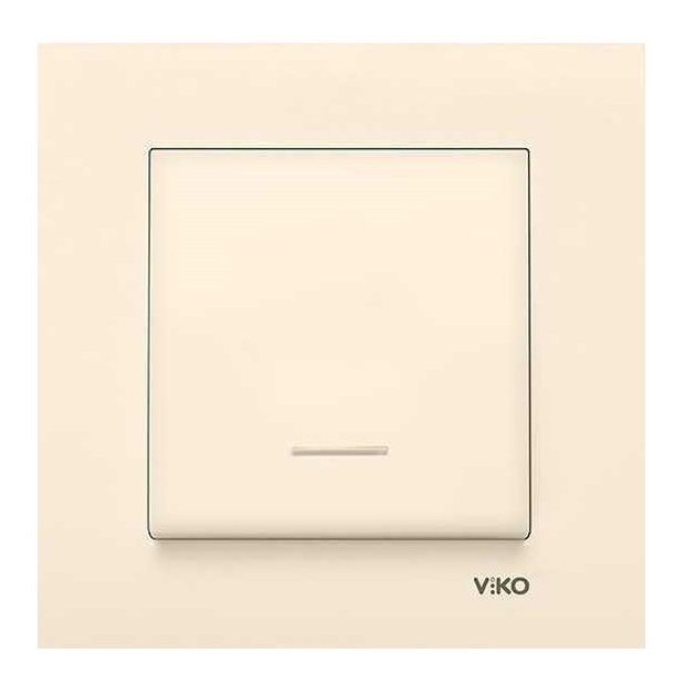 VİKO Linnera/Rollina 90441019 Linnera/Rolline Işıklı Anahtar [Krem]