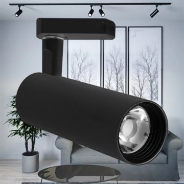 Braytron BD30-51401 Siyah Kasa 15 Watt Trifaze PHILIPS LED Ray Spot - Gün Işığı (3000K)