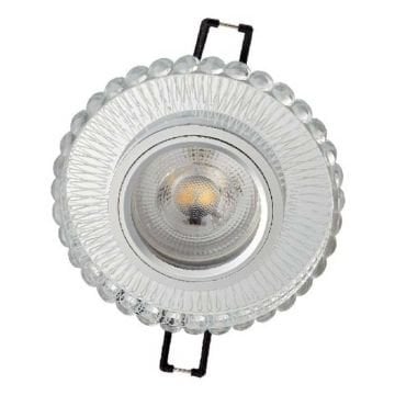 CATA CT-6669 Fulya Şeffaf-Krom Kristal Spot Kasası