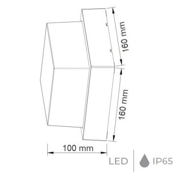 HOROZ 076-022-0012 SUGA 12 Watt Siyah Dış Mekan Kare LED Aplik - Ilık Beyaz (4200K)