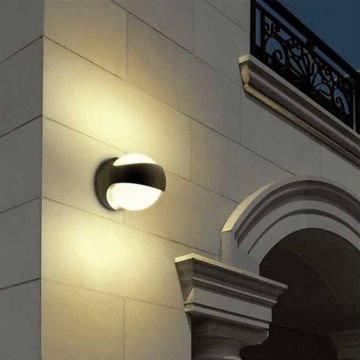 ACK AG40-01402 13 Watt Siyah Dış Mekan Küre LED Aplik - OSRAM LED - IP54 - Gün Işığı (3000K) - Metal Gövde