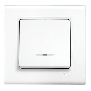 VİKO Linnera/Rollina 90440038 Işıklı İki Kutuplu Anahtar [Beyaz]