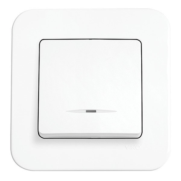 VİKO Linnera/Rollina 90440038 Işıklı İki Kutuplu Anahtar [Beyaz]