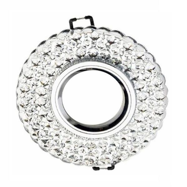 CATA CT-6639 İpek LED Efektli Şeffaf-Krom Kristal Spot Kasası