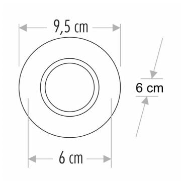 CATA CT-6655 Alaca Taşlı Yuvarlak Cam Spot Kasası