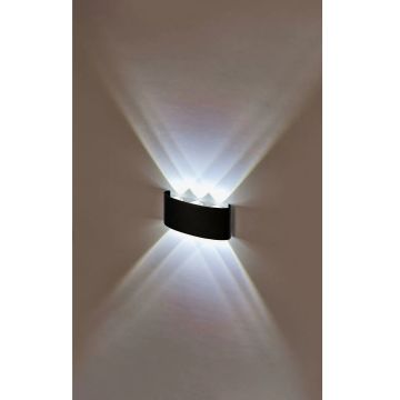 HOROZ 076-039-0006 PROTON 6 Watt Siyah Çift Yönlü Dış Mekan LED Aplik - Metal Kasa - Ilık Beyaz (4200K)