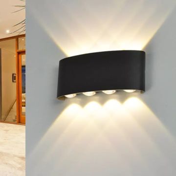 HOROZ 076-039-0008-P PROTON 8 Watt Siyah Çift Yönlü Dış Mekan LED Aplik - Plastik Kasa - Ilık Beyaz (4200K)