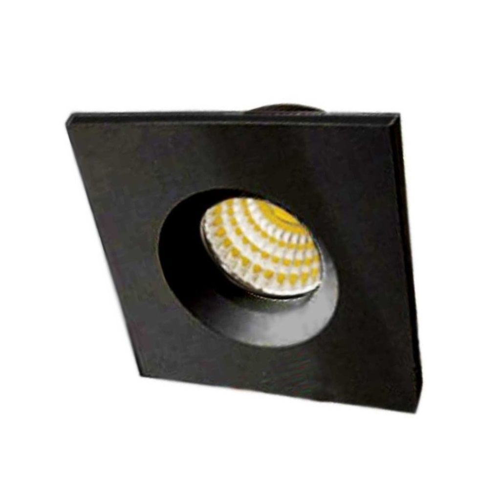 ACK AH07-01751 3 Watt Siyah Kasa Kare Mini LED Spot - Yeşil Işık