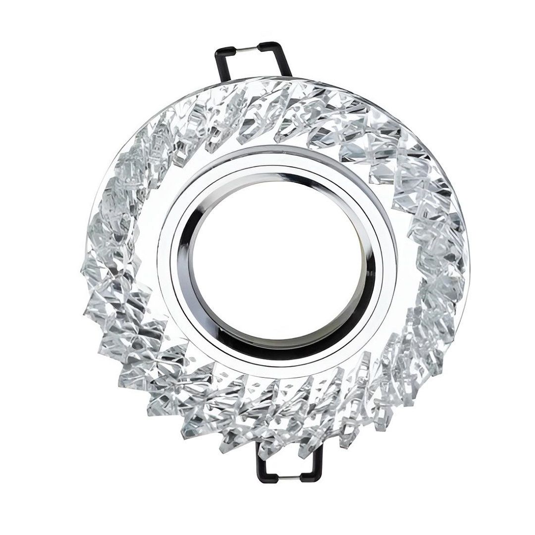 CATA CT-6610 Badem Şeffaf-Krom Kristal Spot Kasası