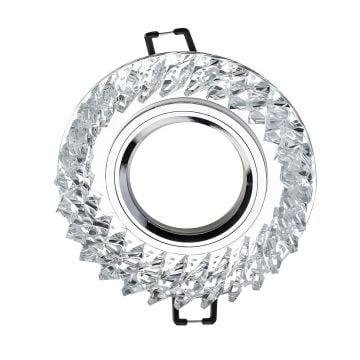 CATA CT-6610 Badem Şeffaf-Krom Kristal Spot Kasası