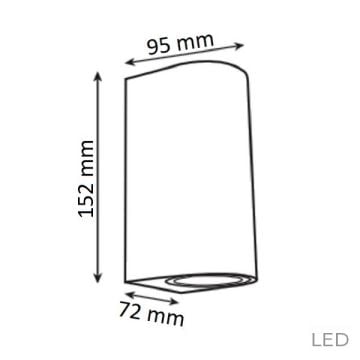 HOROZ 076-066-0001 MAMBA Siyah Çift Yönlü Dış Mekan Aplik (GU10 Duylu)