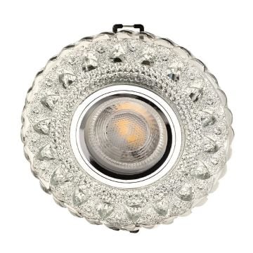 CATA CT-6657 Vera Şeffaf-Krom Cam Spot Kasası