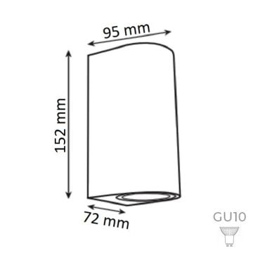 HOROZ 076-066-0001 MAMBA Siyah Çift Yönlü Dış Mekan Aplik (GU10 Duylu- Plastik Kasa)