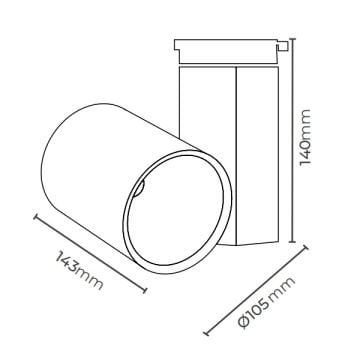MOLLED MOL2032 Siyah/Beyaz Kasa 26 Watt LED Ray Spot (SAMSUNG/OSRAM LED & OSRAM/PHILIPS Driver)