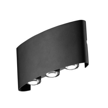 Watt Siyah Çift Yönlü Dış Mekan LED Aplik - Plastik Kasa - Ilık Beyaz (4200K)