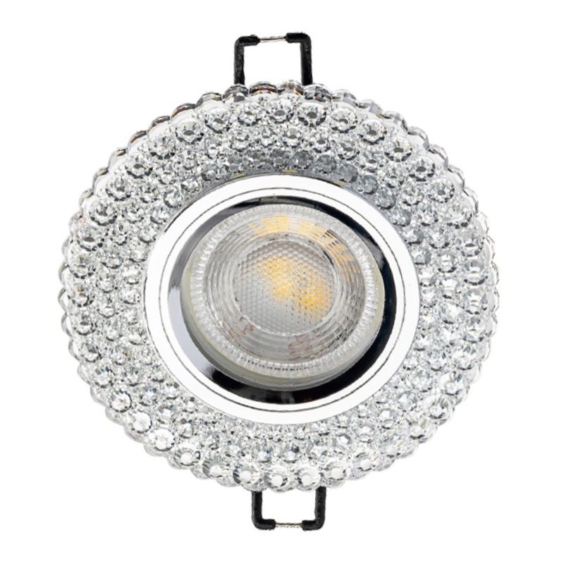 CATA CT-6637 Mercan Şeffaf-Krom Kristal Spot Kasası