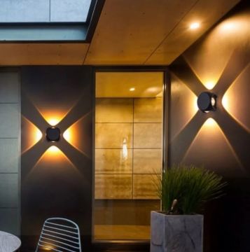 HOROZ 076-094-0004 ETNA 4 Watt Siyah 4 Yönlü Dış Mekan LED Aplik - Plastik Kasa - Ilık Beyaz (4200K)