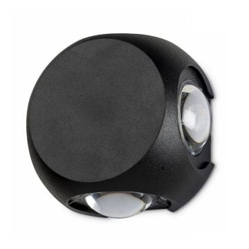 HOROZ 076-094-0004 ETNA 4 Watt Siyah 4 Yönlü Dış Mekan LED Aplik - Plastik Kasa - Ilık Beyaz (4200K)