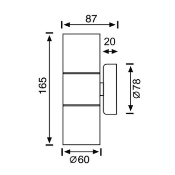 JUPITER JW917 SS Saten Çift Yönlü Dış Mekan Aplik - Metal - GU10 Duylu