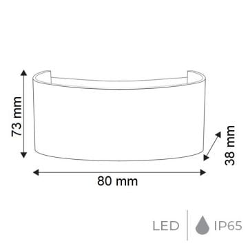 HOROZ 076-039-0002 PROTON 2 Watt Siyah Çift Yönlü Dış Mekan LED Aplik - Ilık Beyaz (4200K)