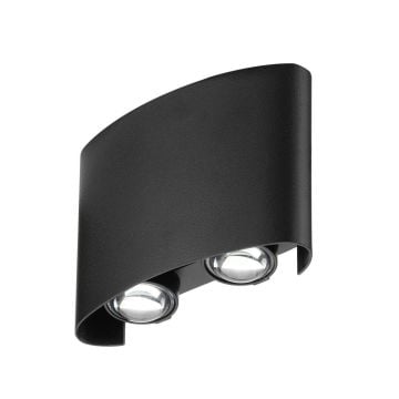 HOROZ 076-039-0004 PROTON 4 Watt Siyah Çift Yönlü Dış Mekan LED Aplik - Plastik Kasa - Ilık Beyaz (4200K)