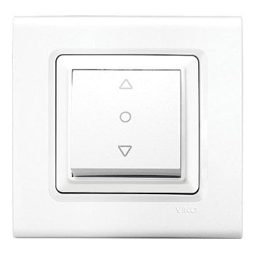 VİKO Linnera/Rollina 90440072 Tek Düğmeli Jaluzi Kumanda Anahtarı [Beyaz]