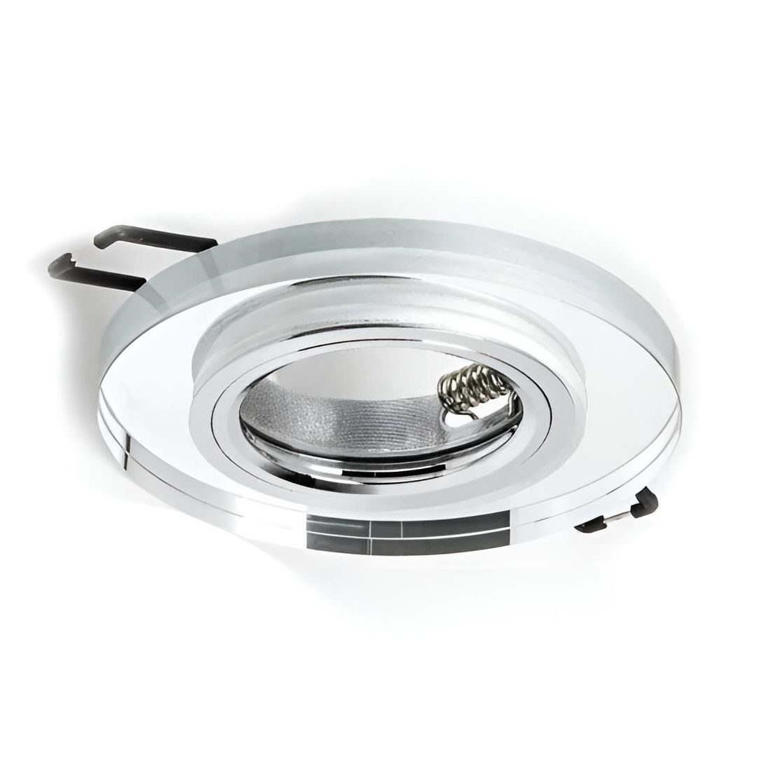 CATA CT-6555 Ortanca Şeffaf-Krom Yuvarlak Cam Spot Kasası