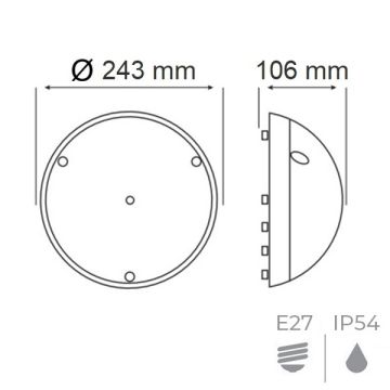 HOROZ 400-223-115 AQUA DOLUNAY Siyah Sensörlü Dış Mekan Glop Armatür (E27 Duylu)