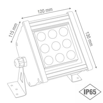 goldX ZE099-RGB 9 Watt 12 cm RGB LED Wallwasher