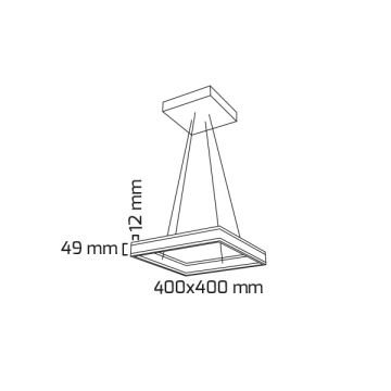 GOYA GY 8213-40 Siyah/Beyaz Kasa 35 Watt 40x40 Kare Halka Lineer Avize