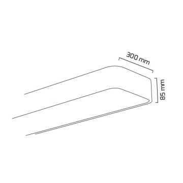 GOYA GY 8111-60 Siyah/Beyaz Kasa 67 Watt 30x60 cm Oval Sıva Üstü Lineer Armatür