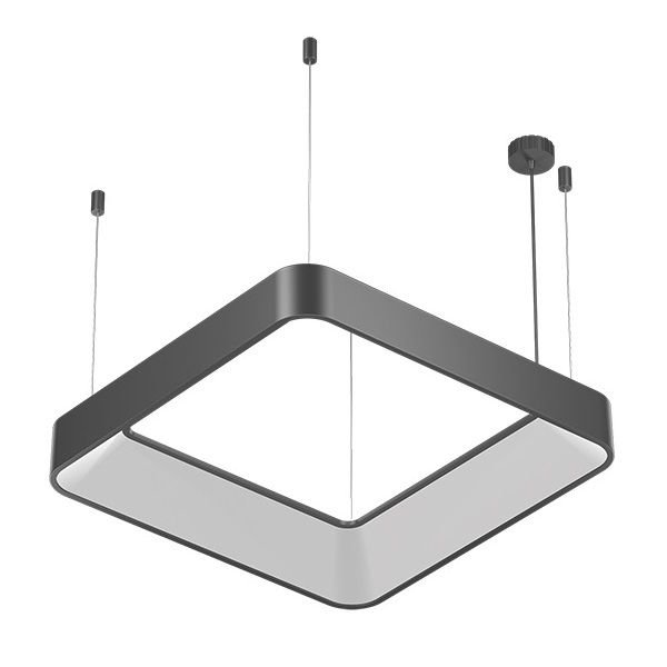 GOYA GY 8120-60 Siyah/Beyaz Kasa 36 Watt 60x60 cm Kare Halka Lineer Avize