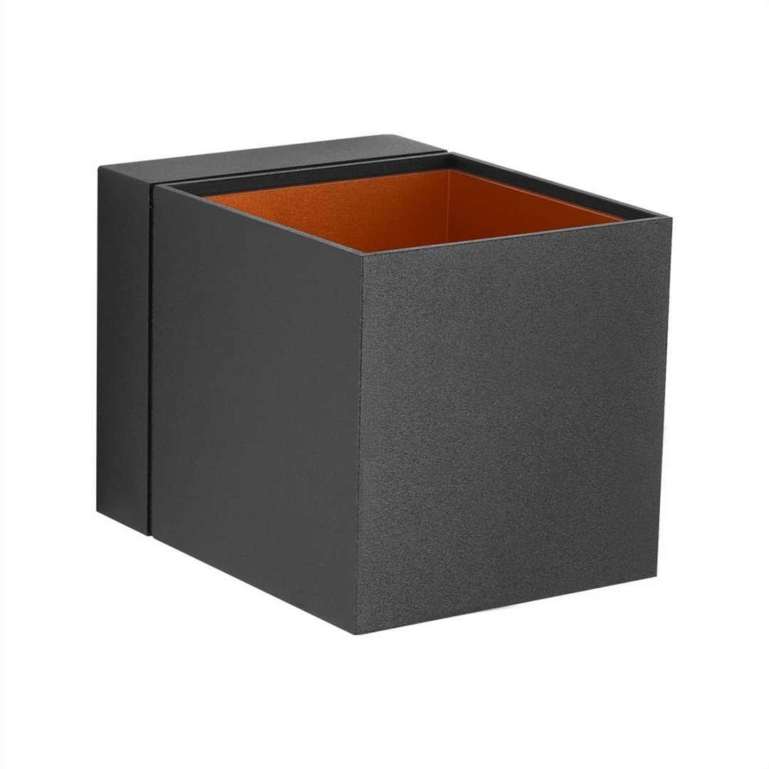 JUPITER LW468 S&A 2x3 Watt Siyah-Gold Çift Yönlü Dış Mekan LED Aplik - Gün Işığı (3000K)