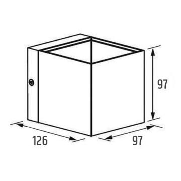 JUPITER LW468 B 2x3 Watt Beyaz Çift Yönlü LED Küp Aplik - Metal - Gün Işığı (3000K)