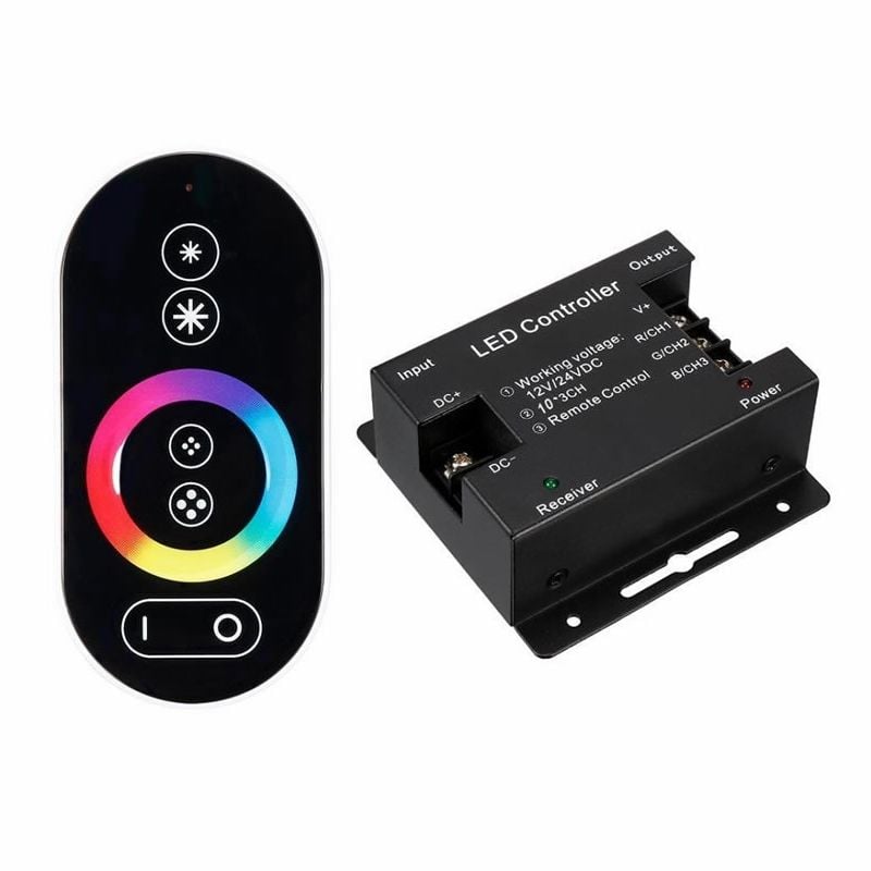 HI-LED 12-24 Volt 30 Amper 18 Renk Modlu 3 Kanallı Dokunmatik RGB Kumandası - RF (Radyo Frekanslı) - CUIL.X001