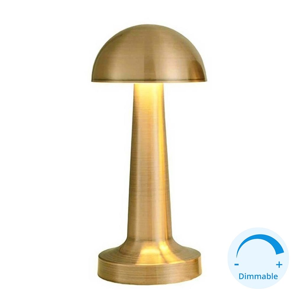 HELIOS HS 8107 Şarjlı ve Dimli 3 Işık Renkli Gold LED Masa Lambası - 3 Işık Renkli (Beyaz + Ilık Beyaz + Gün Işığı)