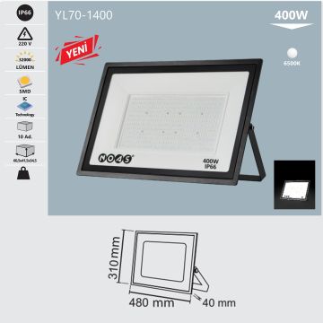 NOAS YL70-1400 400 Watt LED Projektör - Beyaz Işık (6500K)