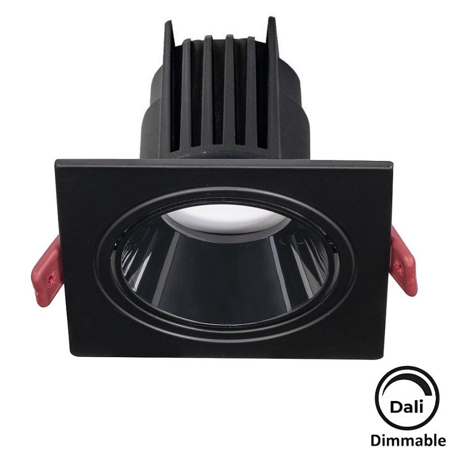 1M Dali Dimli 8 Watt Siyah Sıva Altı Kare LED Spot (SAMSUNG/OSRAM/PHILIPS LED & EAGLERISE/PHILIPS/LIFUD Driver)