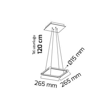 GOYA GY 8123-1 Siyah/Beyaz Kasa 14 Watt 26x26 cm Kare Lineer Avize