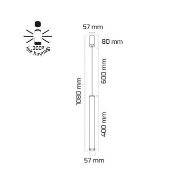 GOYA GY 6052-40 Siyah/Beyaz Kasa 20 Wattt 40 cm LED Avize