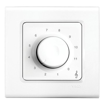 VİKO Linnera/Rollina 90440091 Müzik Yayın Anahtarı (Acil Anonslu Trafolu) [Beyaz]