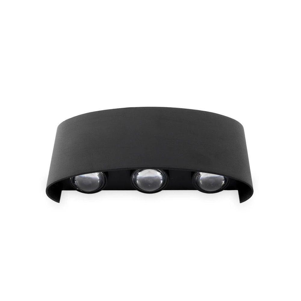 ACK AH07-07201 6 Watt Siyah Çift Yönlü Dış Mekan LED Aplik - Gün Işığı (3000K) - IP54 - Metal Gövde