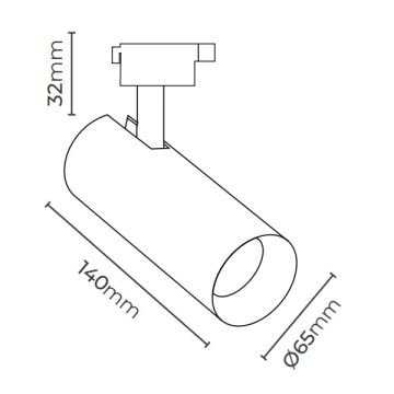 MOLLED MOL2056 Siyah Kasa 14 Watt LED Ray Spot (SAMSUNG LED & EAGLERISE Driver)