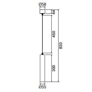 JUPITER LC478 S&A 11 Watt 5.5x30 cm Siyah-Gold LED Boru Sarkıt Avize - Gün Işığı (3000K)
