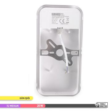 ACK AH07-05300 20 Watt Sensörlü Beyaz Dış Mekan LED Aplik - Gün Işığı (3000K) - IP44