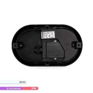 ACK AT11-21531 15 Watt Siyah Dış Mekan Elips LED Aplik - Beyaz Işık (6500K) - IP54